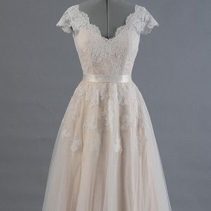 Champagne wedding dress NWT